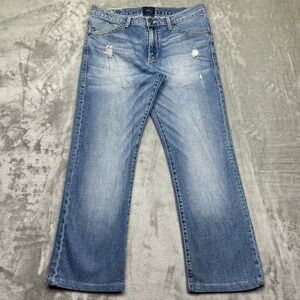 Rock & Republic Henley Distressed Denim Jeans Light Wash Relaxed Fit 34 Grunge‎